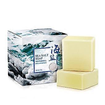 100g Sea Salt Soap Cleaner Removal Pimple Pores Goat Milk Moisturizing Face Wash Soap
