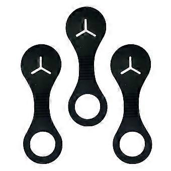 Leash Waste Carrier Holders for Dog Waste 3Pcs Black PVC Bag Clips