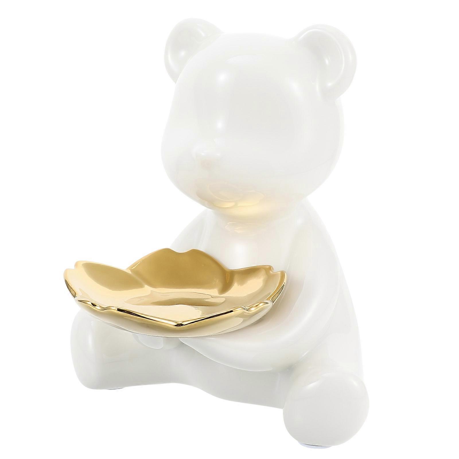 Creative Ceramic Bear Storage Decor for Home Use