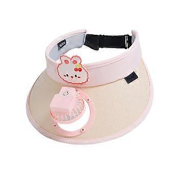 Kids Empty Top Sun Hat with Small Fan Moisture Wicking Sun Hat for Picnic Camping-nbh