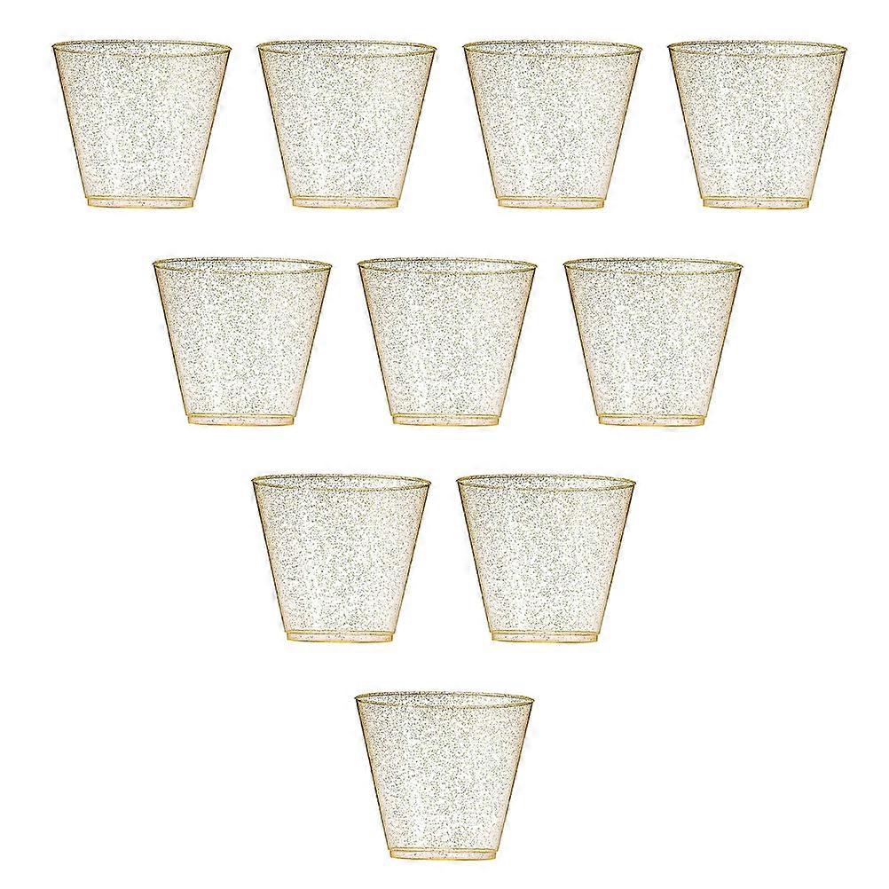 Golden Disposable Wine Cups for Multi-Function Use 25Pcs Party Accessory
