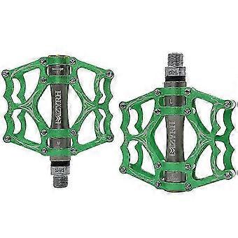 Pedali per mountain bike, 3 cuscinetti in composito 9/16 superficie antiscivolo ad alta resistenza, verde + titanio