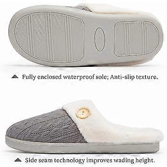 Liangnv Pantofola da donna Pantofole da casa in memory foam calde e comode scarpe lavorate a maglia foderate in pelliccia sintetica con suola in gomma antiscivolo camera da letto pantofole accoglienti per interni ed esterni