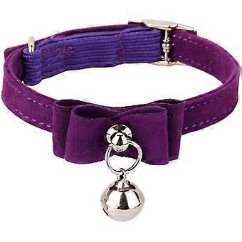 Adjustable Collar with Bell Pendant for Kitten Cat Puppy (Purple)