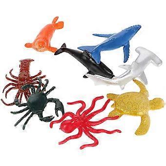 Ocean Animal Figurines Animal Craft Kits for Kids 8Pcs Creative Play Set
