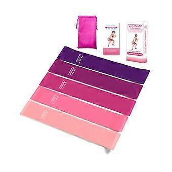 Set of 5 Latex Elastic Resistance Bands for Gym Exercise Yoga Pilates Physiotherapy Rehabilitation and Motor Skills