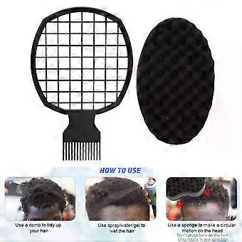 Hair Curl Weave Dreads Sponge Brush Plastic Hair Twist Comb Sponge Set Magic Hair Sponge Curl Comb Hair Styling Supplies Tool