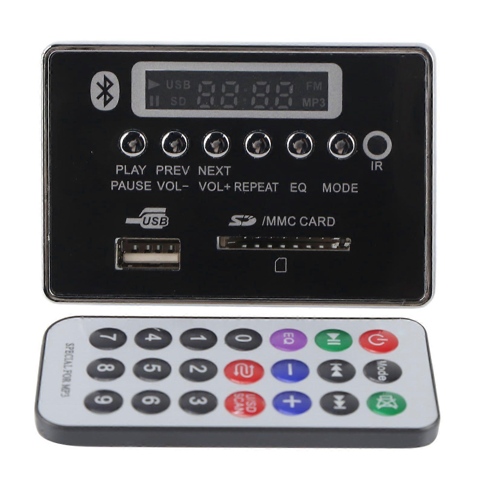 Bluetooth MP3 Decoder Board Audio Module USB Storage Memory FM Radio (Black)