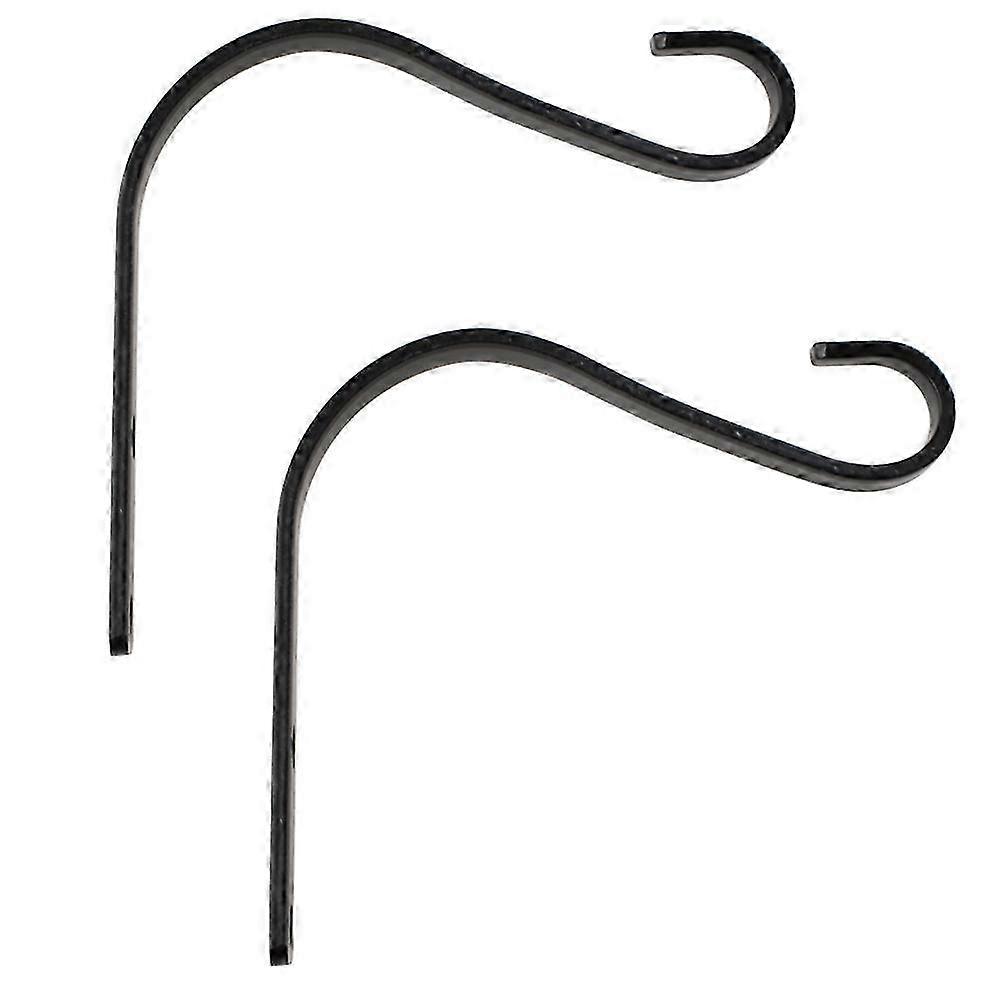 2Pcs Plant Hook Rustic Iron Wall Light Hook Hanger Lantern Bracket (Black)