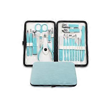Manicure Set 18Piece Stainless Steel Nail Clippers Kit with PU Leather Case for Professional Nail Care