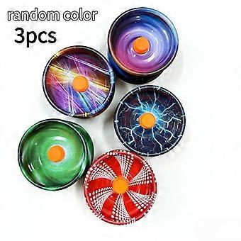 5-Piece Metal Yo-Yo Set, Assorted Colors with Abstract Patterns, Durable Iron Construction with Strings for Outdoor Play, Party Favors, and Collectibl