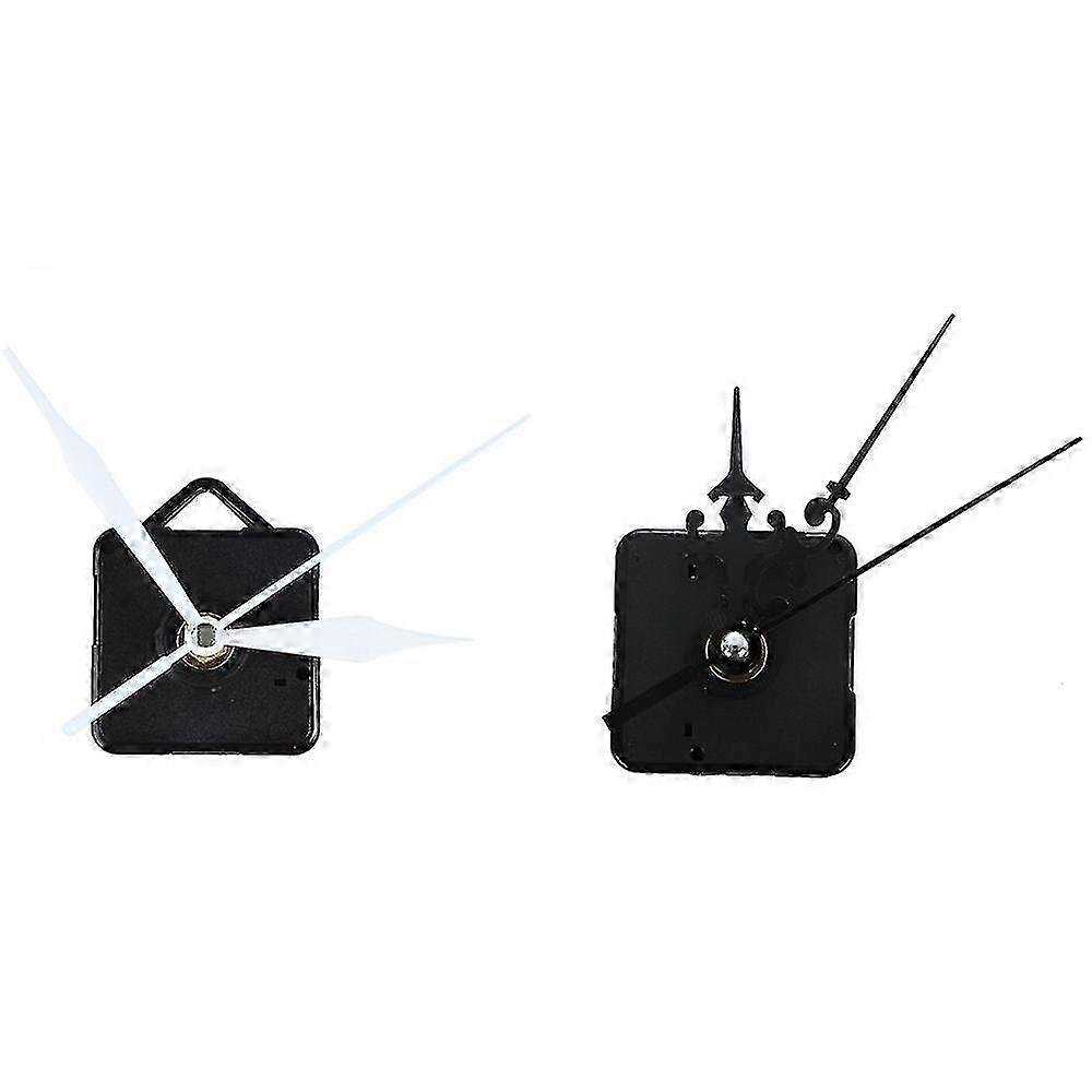 2pcs Diy Clock Metal Texture Creative Wall Clock Retro Wall Clock Movement Accessories - Black & Bl