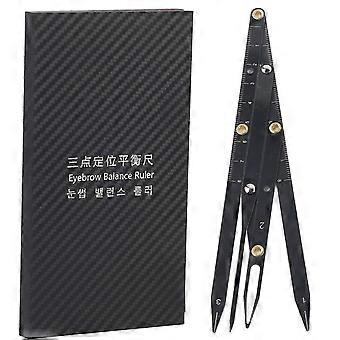 Stainless Steel Golden Ratio Eyebrow Permanent Makeup Measure Tool Black