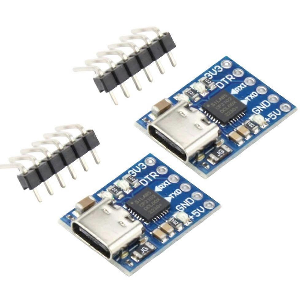 2PCs CP2102 USB to TTL Serial Module UART STC Downloader Adapter for MCU Debugging Programming Windows Linux TYPE-C