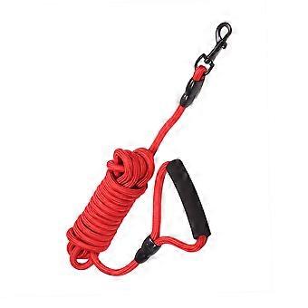 Heavy Duty Dog Leash for Training 10 Meters with Red Padded Handle