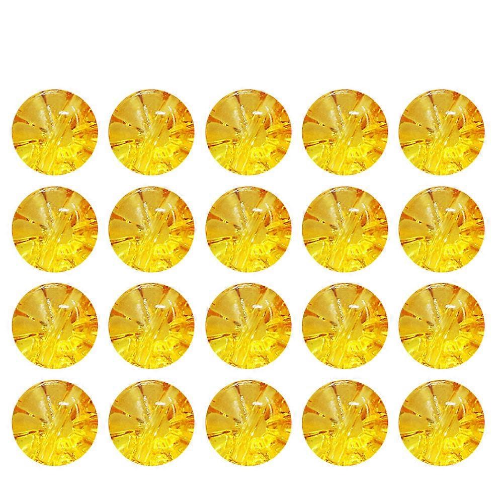 Crystal Button Coat Button Accessory for DIY Use 50Pcs Yellow