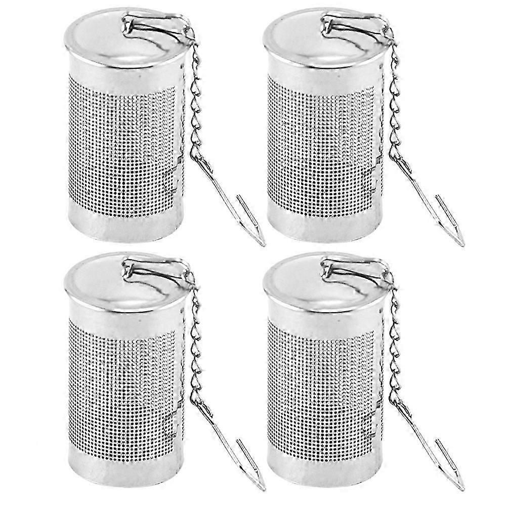 Tea Leaf Strainer Household Tea Steeper Prevent Floating Solids Silver 4Pcs