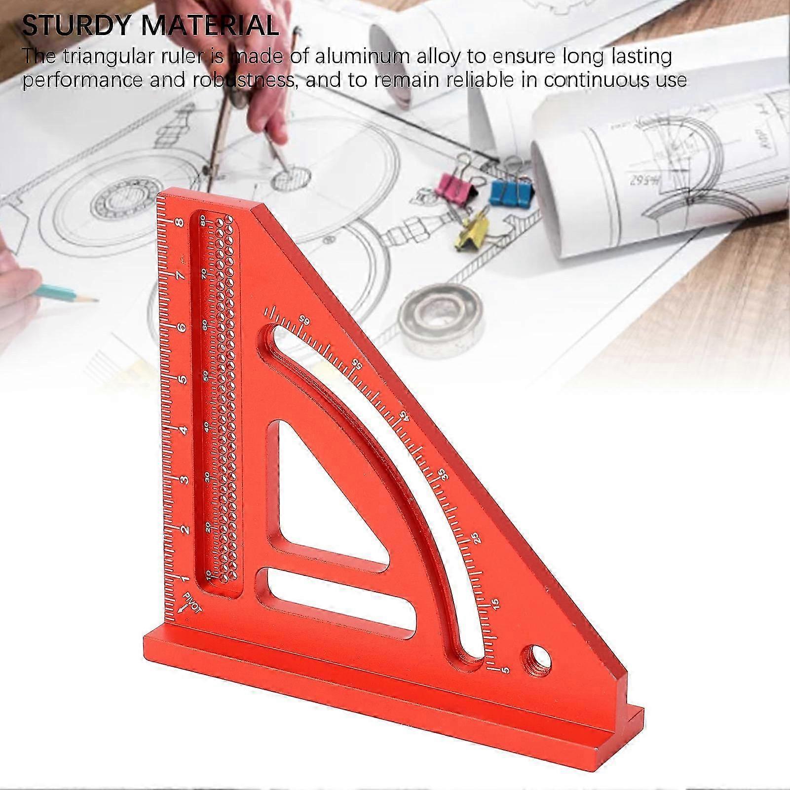 Carpenter Square Woodworking Small Accurate Mini Aluminum Triangular Ruler Integrated Tool