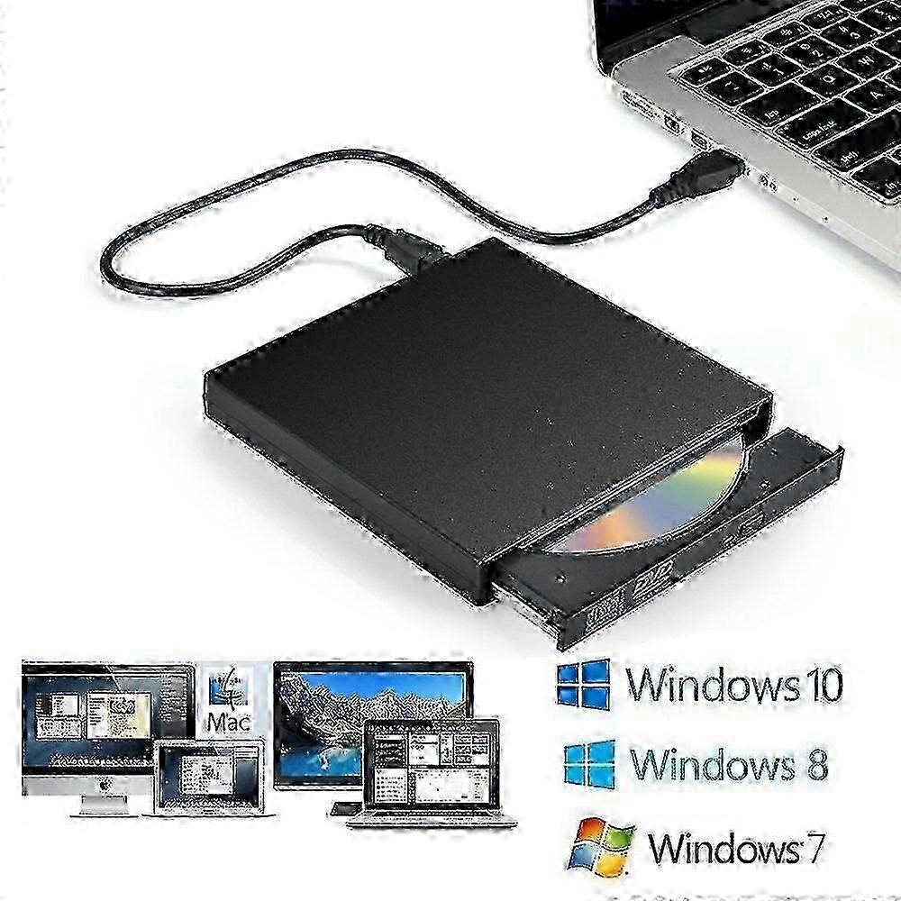 External DVD Drive CD Burner Combo with USB Interface, Power Saving, for Laptops