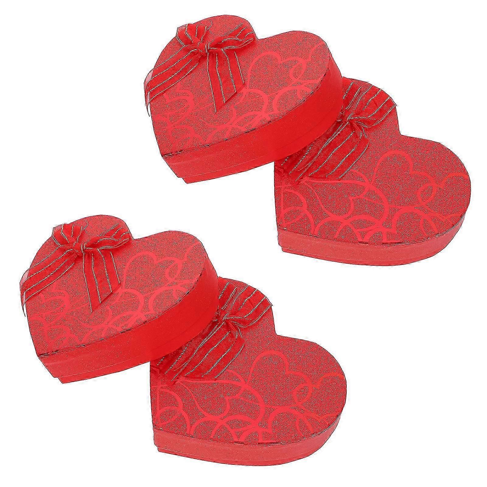 Heart-Shaped Chocolate Gift Packing Boxes 4Pcs Storage Boxes