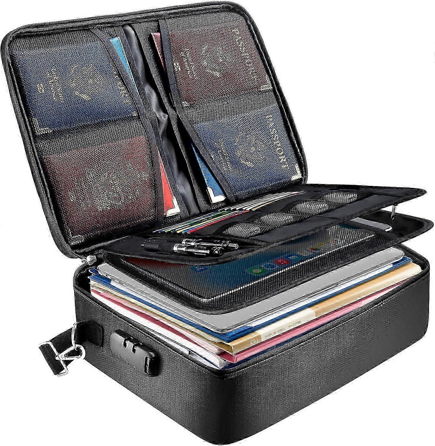 Fireproof Document Box Lock Fire Documents Organizer Portable Waterproof Bag