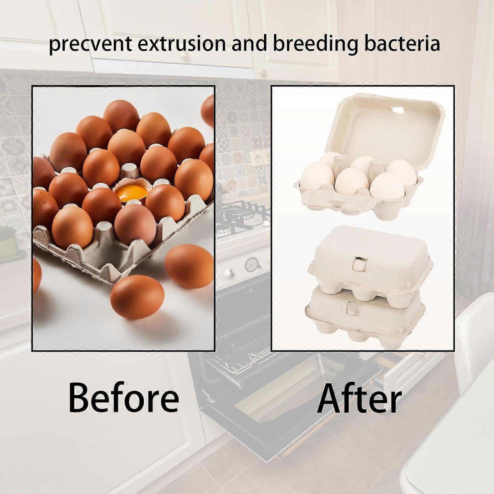 25 Pack 12 Count Egg Cartons Bulk Recycled Pulp Stackable Holders with Secure Foldover Lid for Storage
