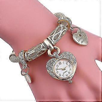 Ladies Heart armbånd Watch Crystal armbånd dekorasjon (gul) 1 stykke / bl