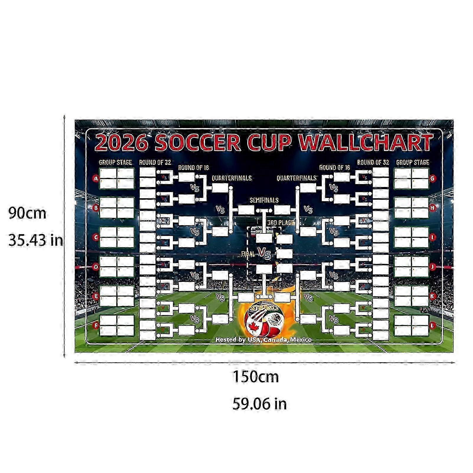 Durable Soccer Tournament Wall Chart