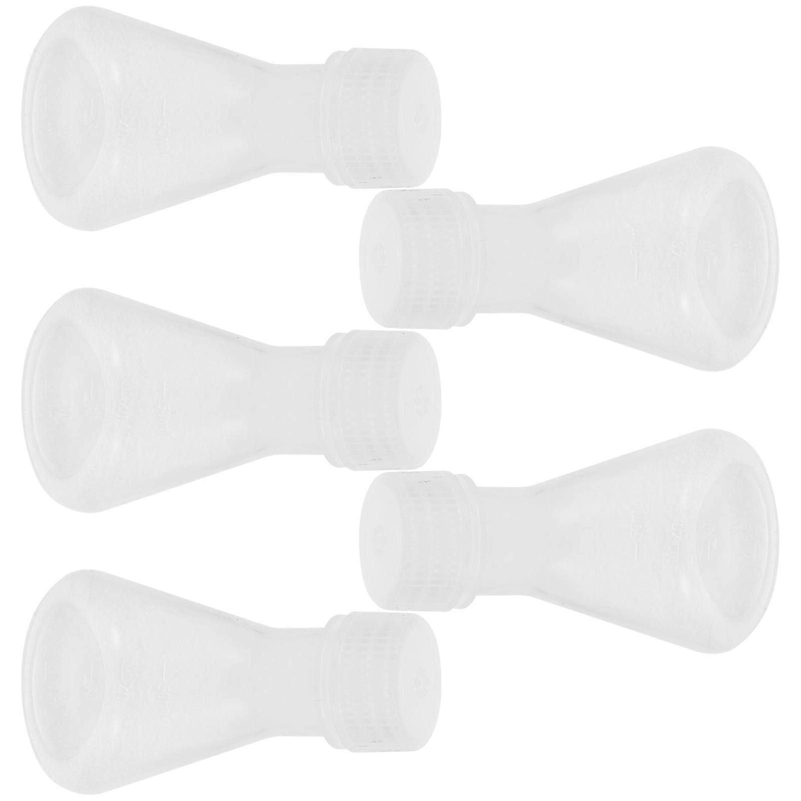 White Plastic Chemistry Lab Conical Flasks for Storage Use 5Pcs