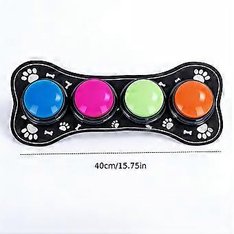4 Pcs Recordable Pet Communication Buttons with Non-Slip Pad, Dog Training Sound Buttons for Cats and Dogs, Voice Recording Toy with Stickers