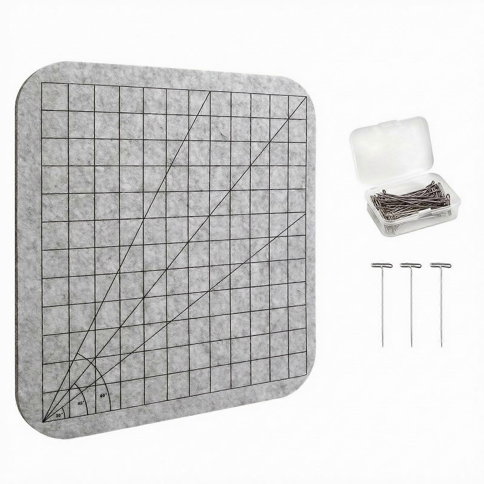 Felt Blocking Board Aligned Grid Blocking Board with T-Pins High-Density