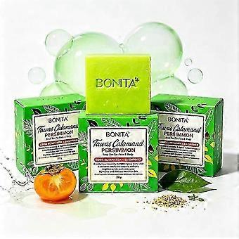 Calamansi Persimmon Tawas Soap Bar 80g, Face & Body Cleansing Bar for Odor Care, Smooth Skin & Daily Freshness aqt
