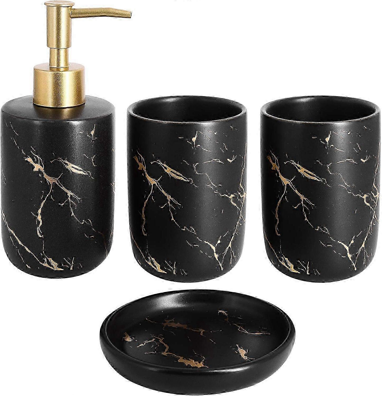 Trendy Marble Ceramic Bathroom Set