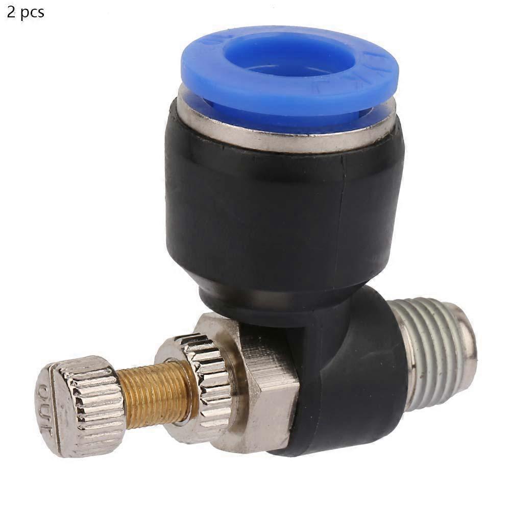 2pcs Tube     Speed Controller Pipe Pneumatic Fitting Regulator Valve SL10-01