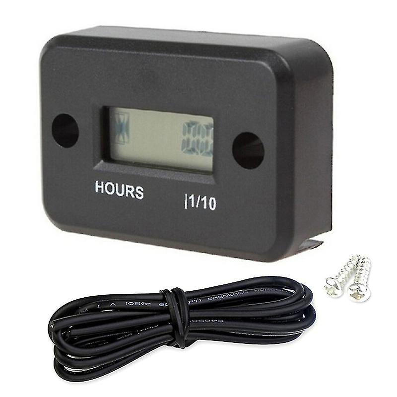 Small Digital Engine Tachometer Hour Meter Boat Scooter Mini Timer Accumulator,black