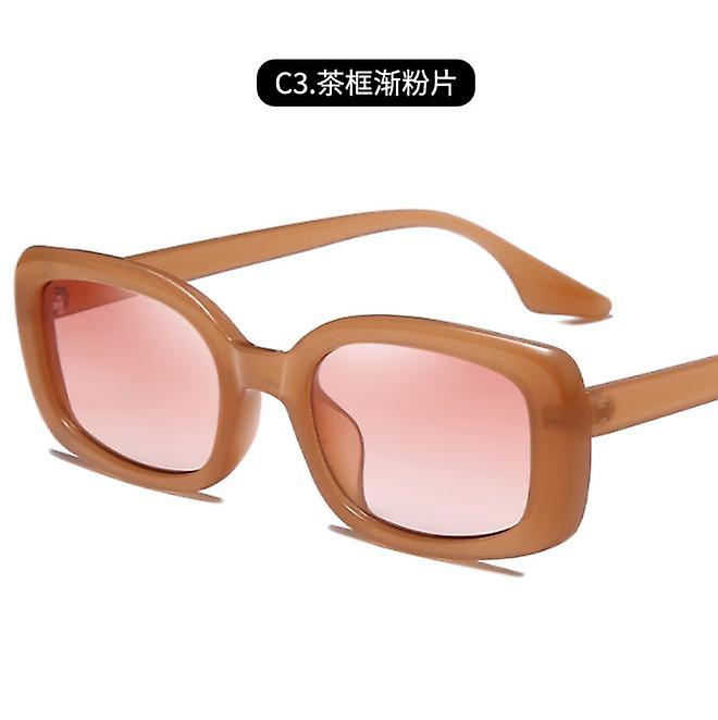 New Brand Trend Men And Women Retro Personality Sunglasses Rectangular Colorful Street Shot Sunglasses