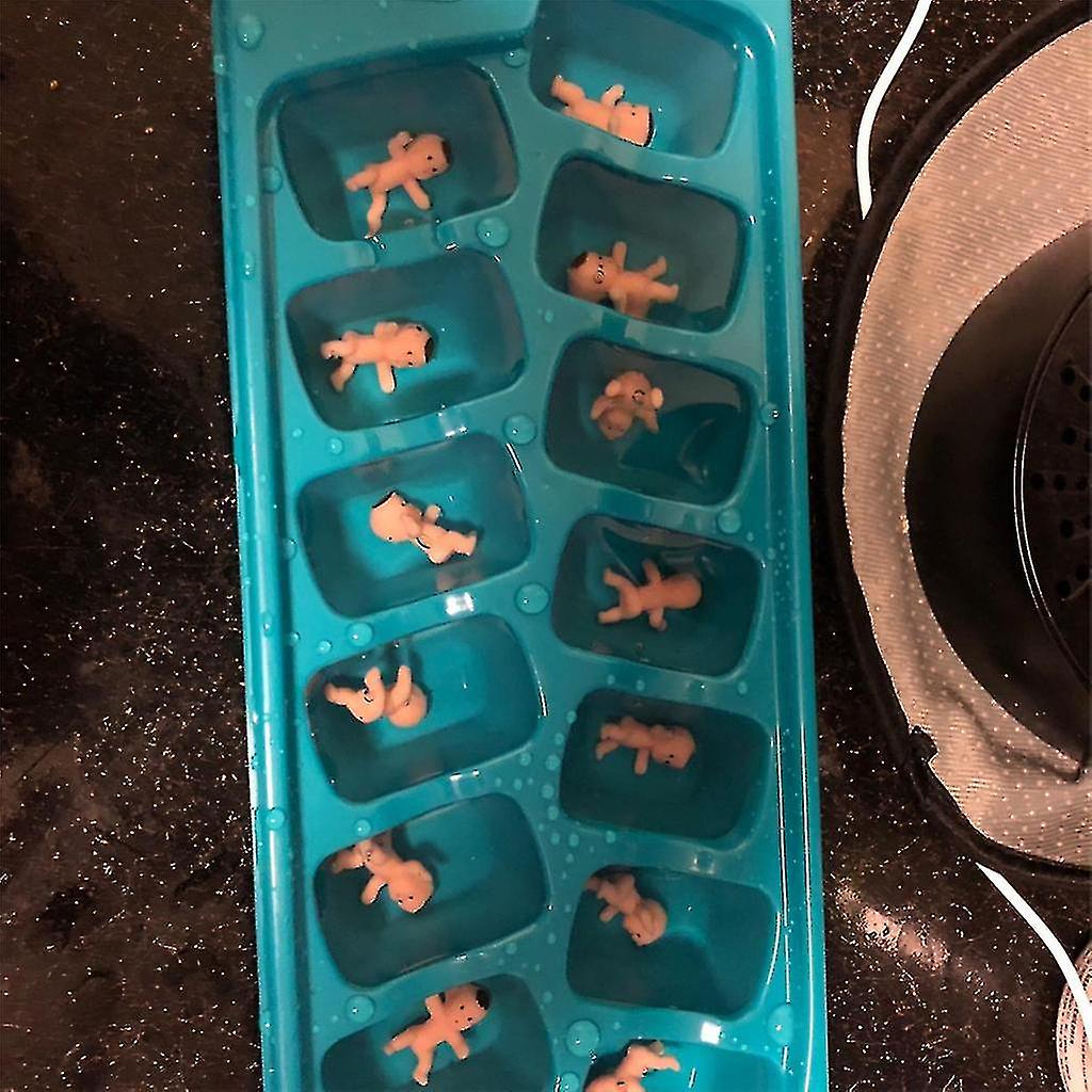 24 Pieces Mini Plastic Babies For Baby Shower Games - 1.2 Inch Favors For Ice Cube & Cake Topper