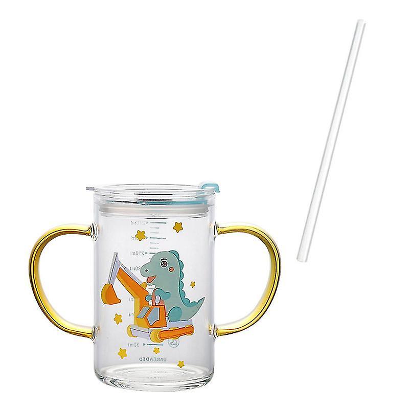 12X12cm Assorted Color Tumblers 1pc Household Scale Water Cup Lovely Dinosaurs Pattern Glass Milk St