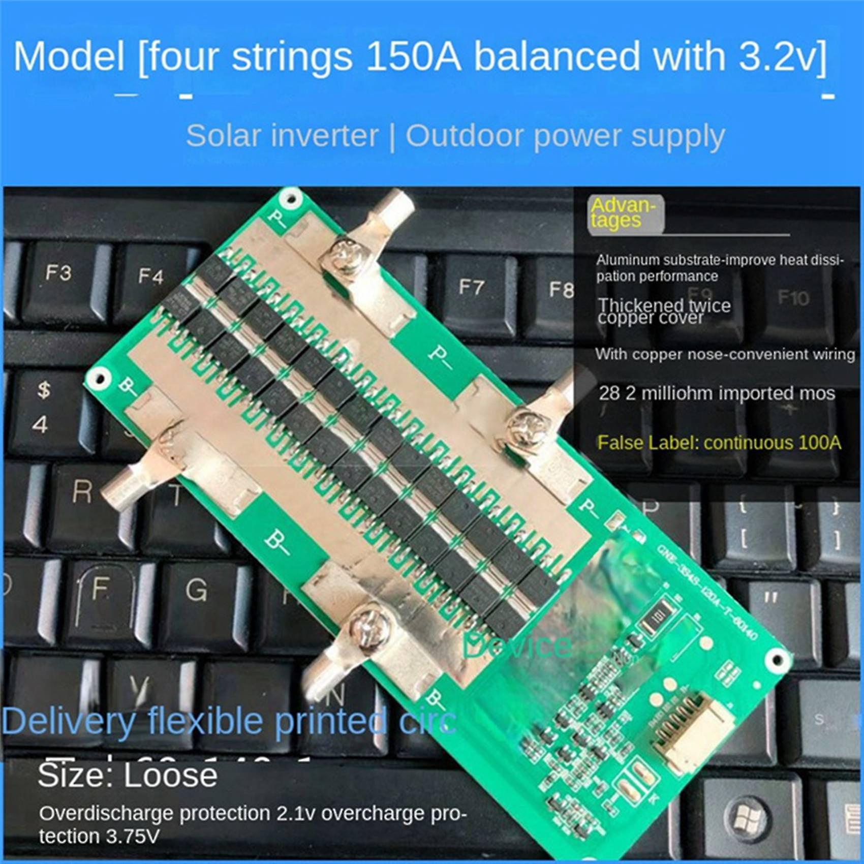 4S 12V LiFePO4 Battery Protection Board with Balanced Charging 150A Continuous 100A Portable Car Eq