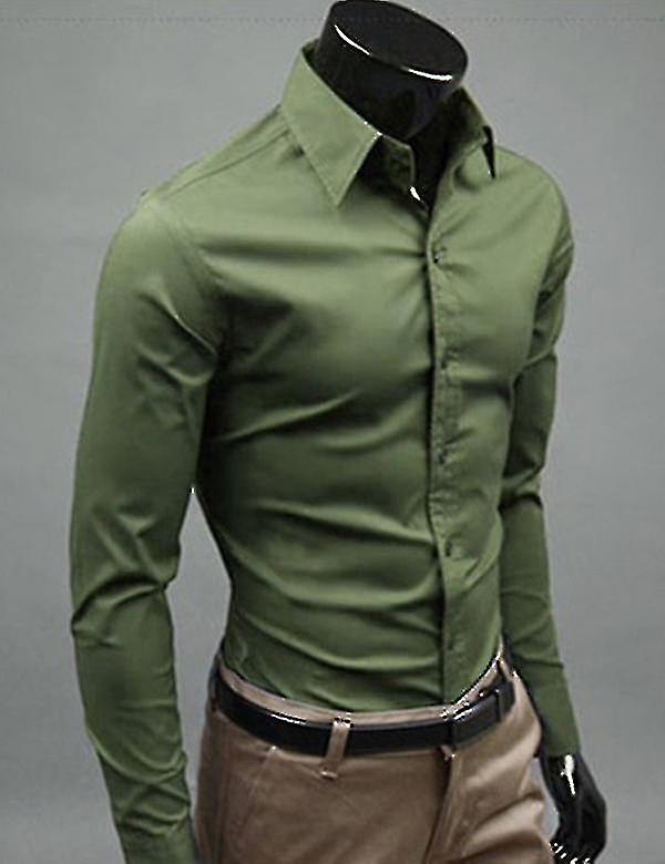 Luxus ingek Férfi Alkalmi galléros formális slim fit ingek felsők