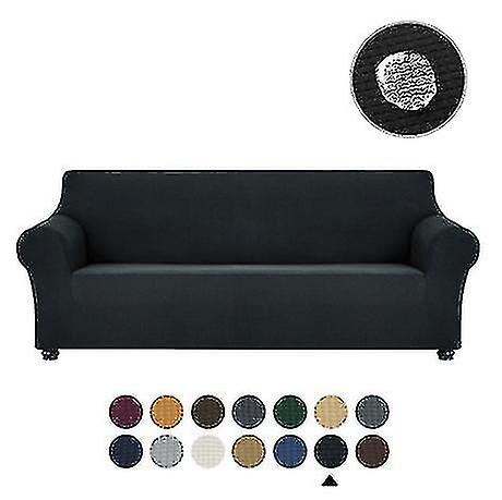 sofa deksel altomfattende elastisk solid farge tykk sofa pute