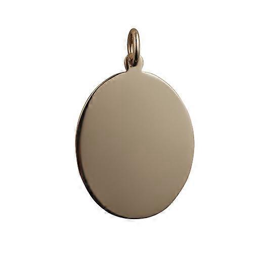 9ct Gold 27x21mm plain oval Disc
