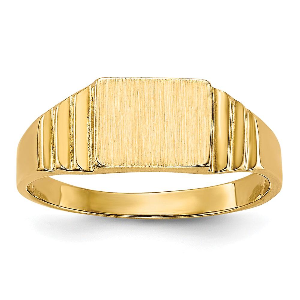 14k Yellow Gold Solid Polished Rectangular Signet Ring Size 2.25 Band Style-Ring for Women