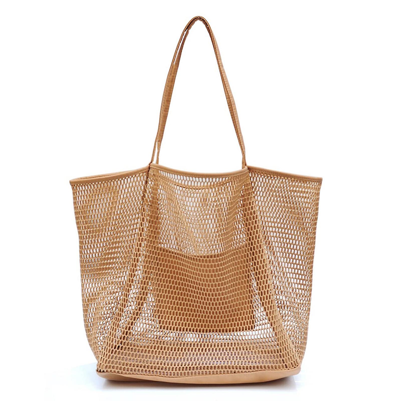 Mesh Shoulder Beach Pool Bag Space-saving Load-bearing Storage Bag