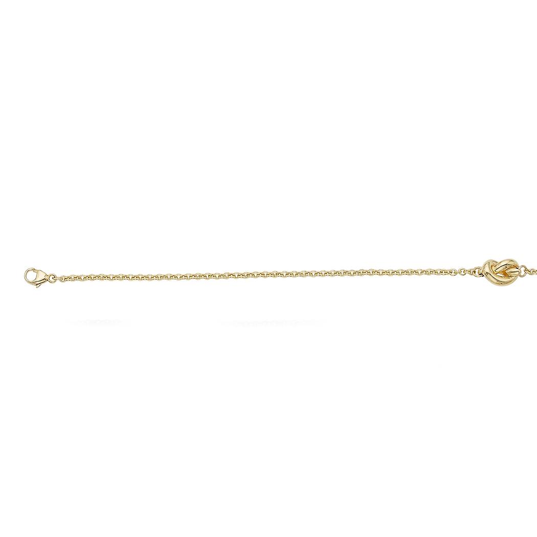 Pulseira Amore Knot em ouro amarelo 14k, com elos de 7 polegadas, para mulheres - 2,0 gramas