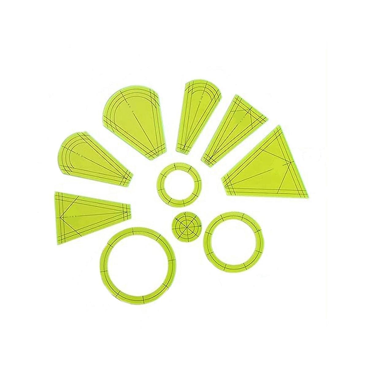 Ensemble de 10 règles de couture et patchwork de forme spéciale, règle de couture DIY, outil de patchwork, règle de courtepointe C