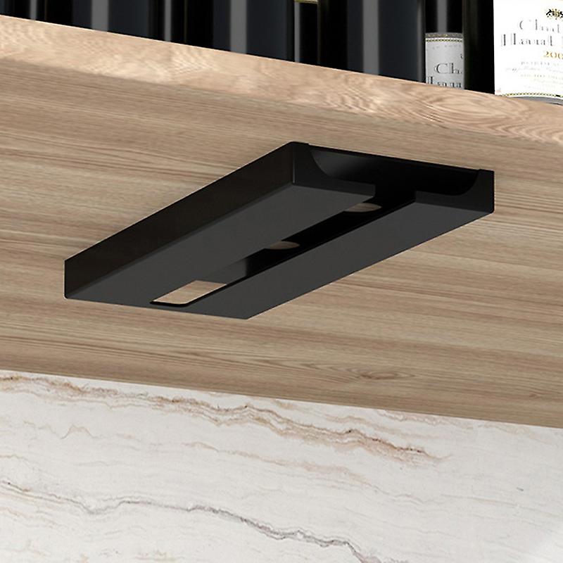 Kitchen Under Cabinet Free Punching Holder Wine Glass Rack Multi-function Classification Stemware Glass Cup Hanging Holder