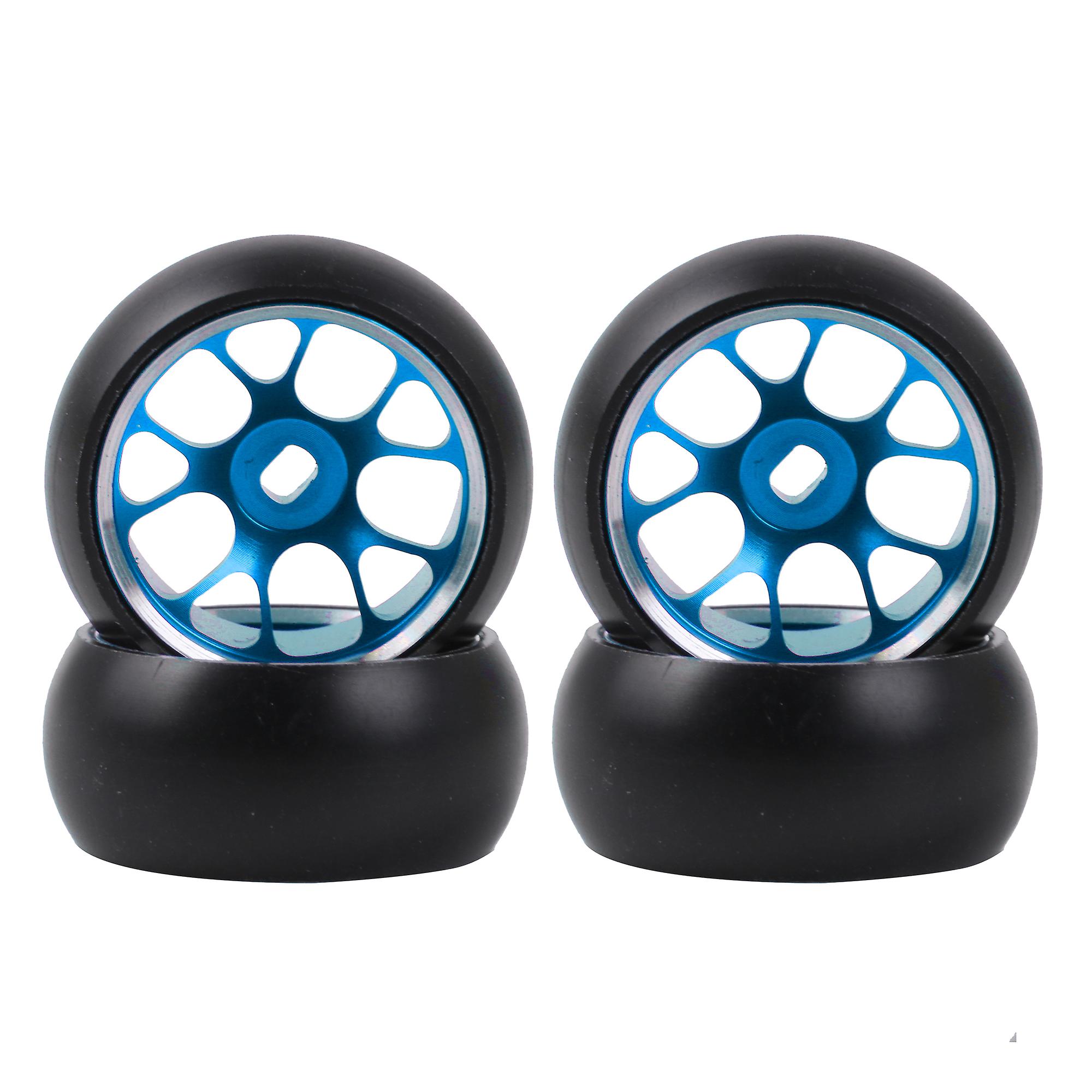 4Pcs RC Drift Tires Wheels Rims Replacement for WLtoys P929 1:28 Blue