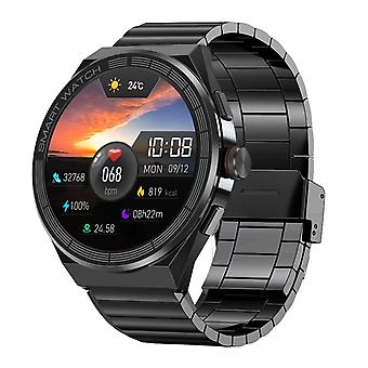 Montre intelligente étanche IP68 à bande d’acier de 1,45 pouce