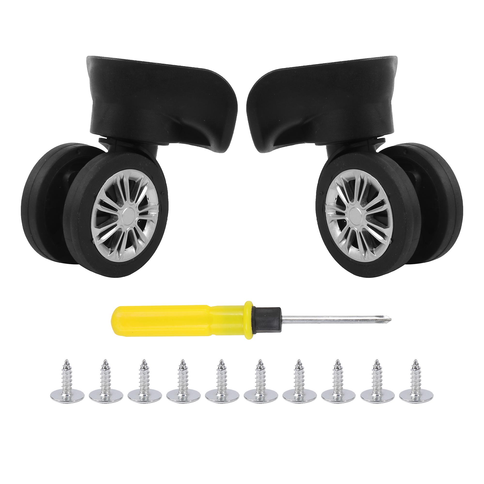 2PCS 4.21Inch Plastic Suitcase Repair Spinner Wheels Rollers W175 Black